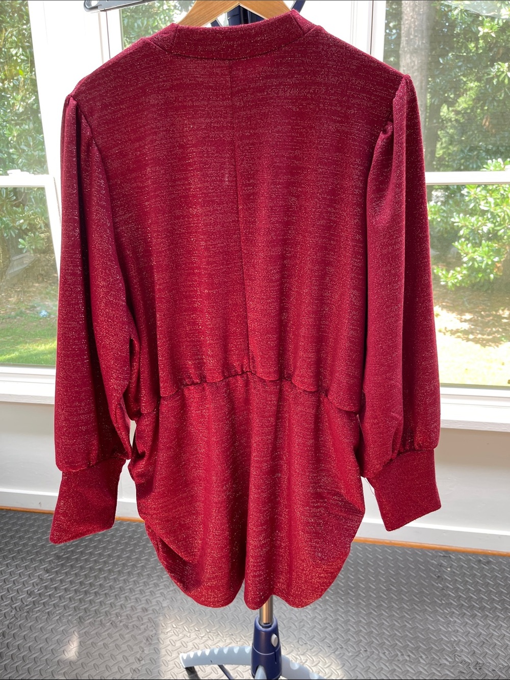 Lane Bryant Red Long Sleeve Tunic with Mandarin Collar - Picture 14 of 15